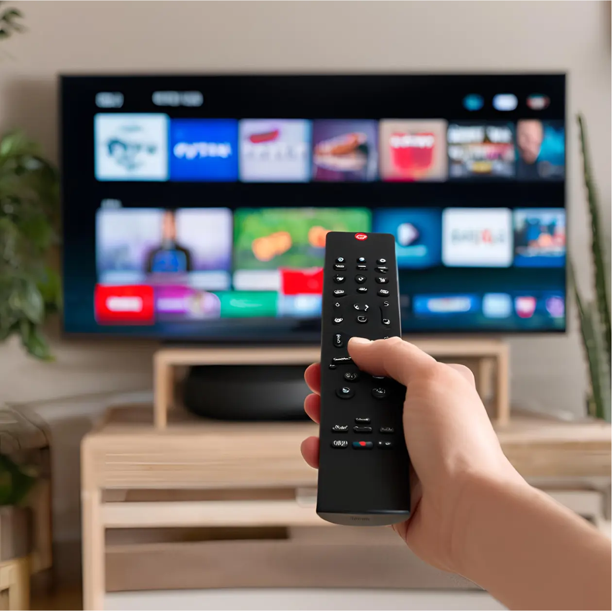 Smart TV with Netflix and streaming apps pre-installed at Elysian Cove villa in Sumbawa